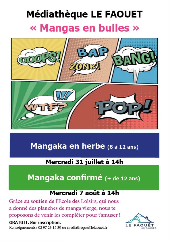 « Mangas en bulles » à la médiathèque – Mangaka en herbe (8 à 12 ans)