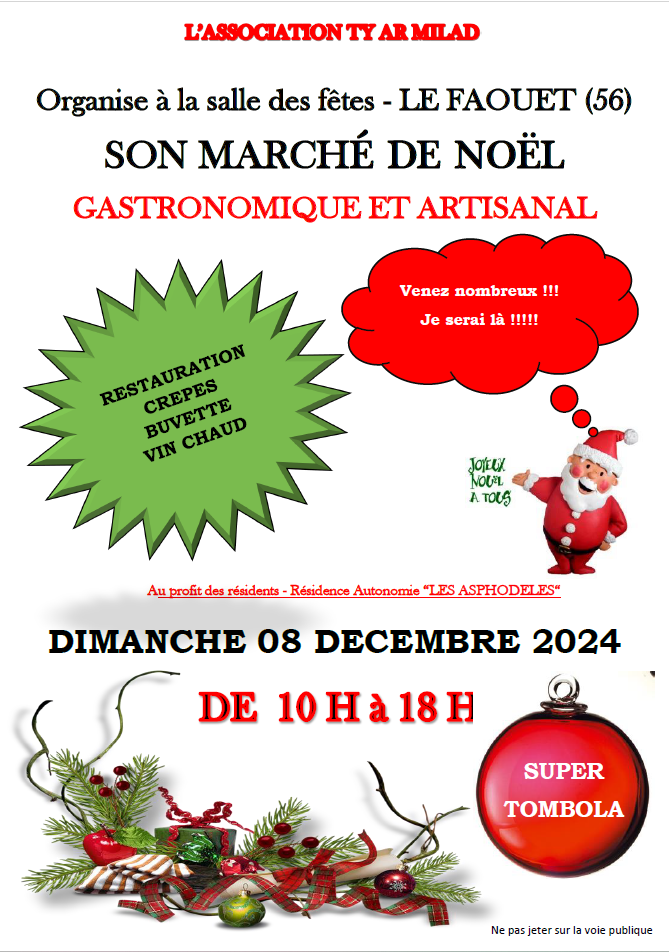 Marché de Noël gastronomique et artisanal de l’association Ty Ar Milad